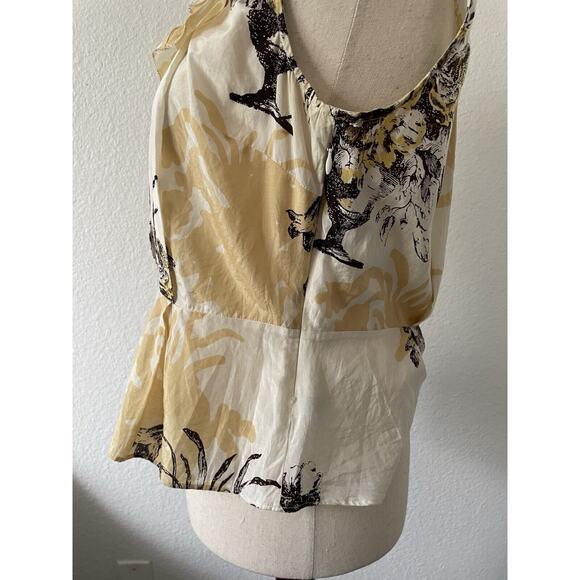 Anthropologie Leifsdottir Top Blouse Shirt Pleated Print Silk Cotton - Picture 6 of 11